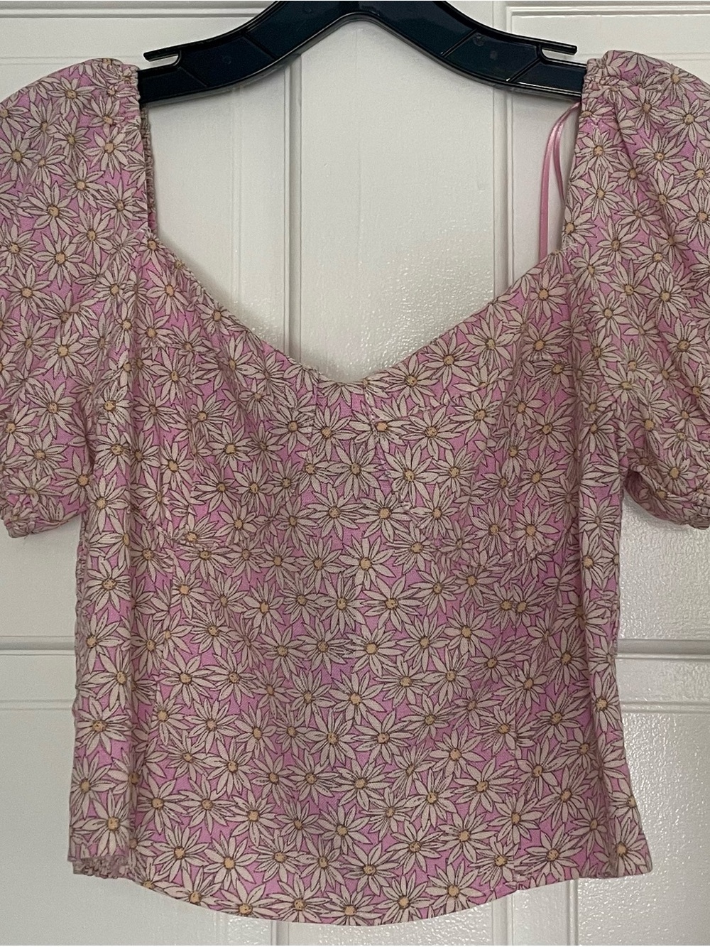 No Rest for Bridget Pink Floral Puff-Sleeve Women's Top and Skirt Set